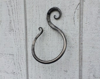 Wrought iron towel ring, scroll towel ring, towel rack, bathroom decor