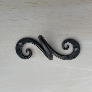 Forged wrought iron cabinet finger pull, cabinet hardware, unique