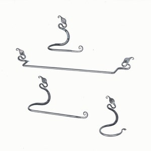 Bathroom towel bar set, ivy leaf wrought iron towel bar bathroom set, bathroom hardware, towel ring, tp holder