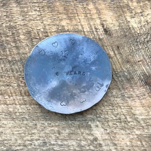 Custom Round Metal Ring Dish - Engagement Ring Holder -Iron Anniversary Gift - 6 year Anniversary  gift - iron ring dish - Wedding Gift