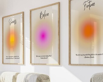 Aura poster, PRINTABLE wall art, Positive Aura Posters Set, spiritual wall art, Gradient Poster, Trendy Wall Art DIGITAL DOWNLOAD AP007