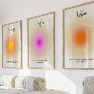 Aura poster, PRINTABLE wall art, Positive Aura Posters Set, spiritual wall art, Gradient Poster, Trendy Wall Art DIGITAL DOWNLOAD AP007