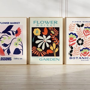 Botanical Print Set Of 9,  Floral Decor Posters, Digital Download bt02x