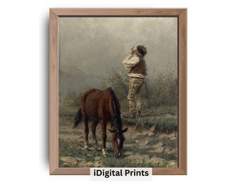 Vintage Horse Print, Horse Home Decor, Printable Wall Art, Farmhouse Wall Art, Animal Prints, Digital Wall Art, Printable | SL038