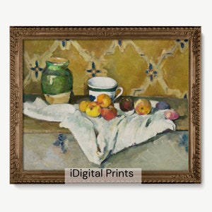 Still Life Vintage Painting, Still Life Fruit Painting, Vintage Kitchen, Vintage Kitchen Decor, Vintage Kitchen, PRINTABLE, SL015