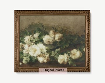 Vintage Flower Print Botanical Art, Living room Decor, Vintage French Wall Art, Bedroom Decor, PRINTABLE Download | SL030
