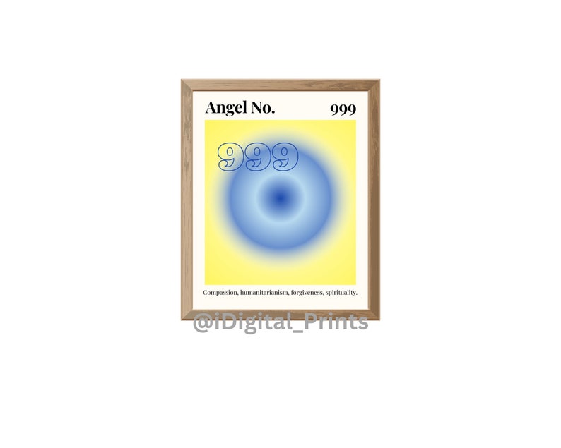 Aura Poster SET OF 9 Abstract Angel Number Print Set, Spiritual Wall ...