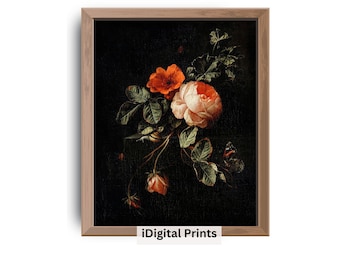 vintage Flower Print, Still Life Flower Print, Botanical Downloadable Art vintage PRINTABLE, SL039