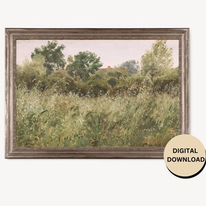 Cottage Landscape Painting, Vintage Poster Wall Art,  Country Kitchen Decor, Digital Download L038
