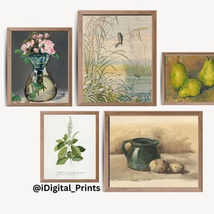 Flowers Still Life Painting, Vintage Roses in Vase, French Antique Art Print, Printable Digital  SL063