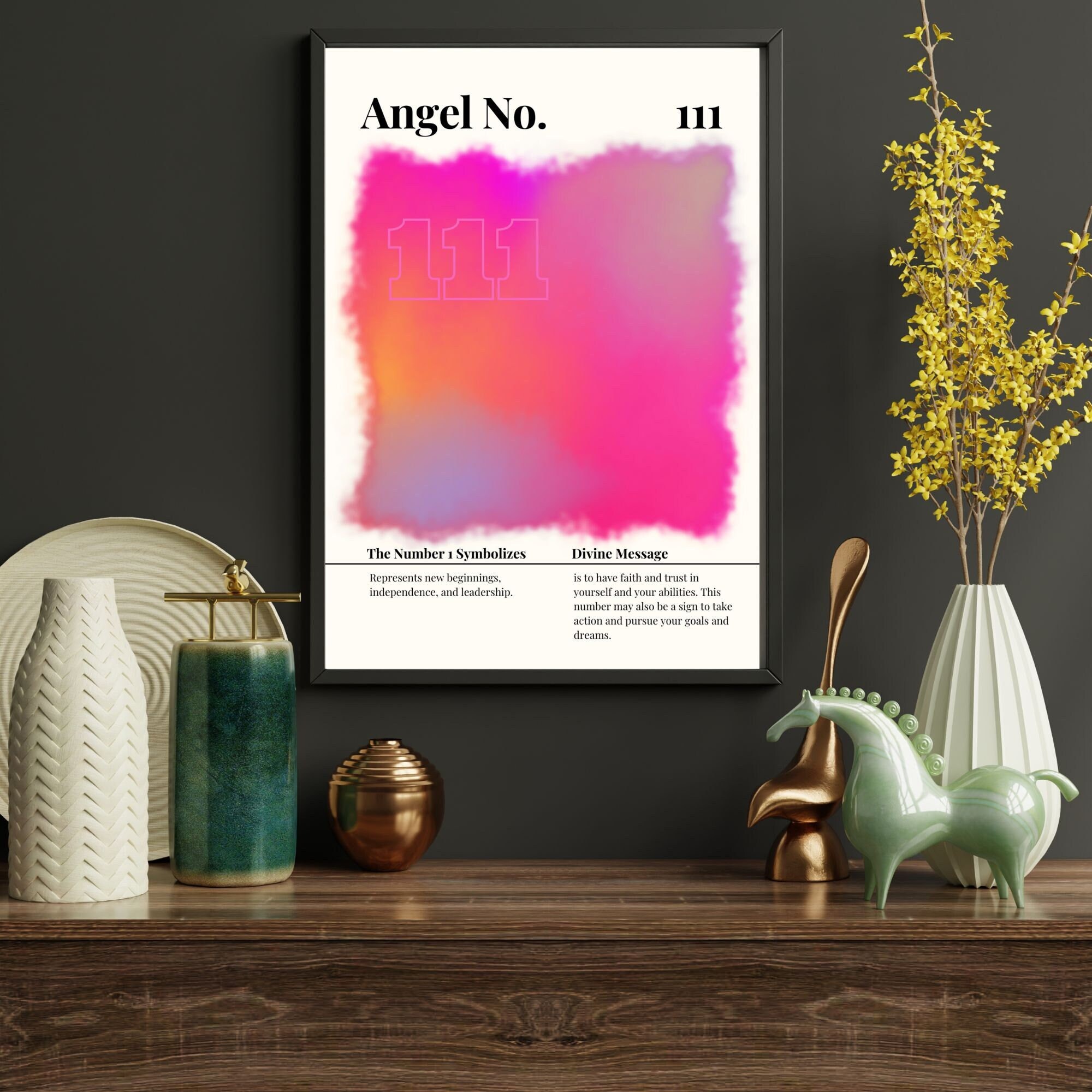 Angel Number 111 PRINTABLE Wall Art, Spiritual Wall Art, Gradient ...