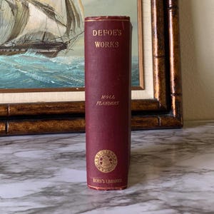 Antique 1899 Moll Flanders by Daniel Defoe, Bohn's Standard Library Red Cloth Book