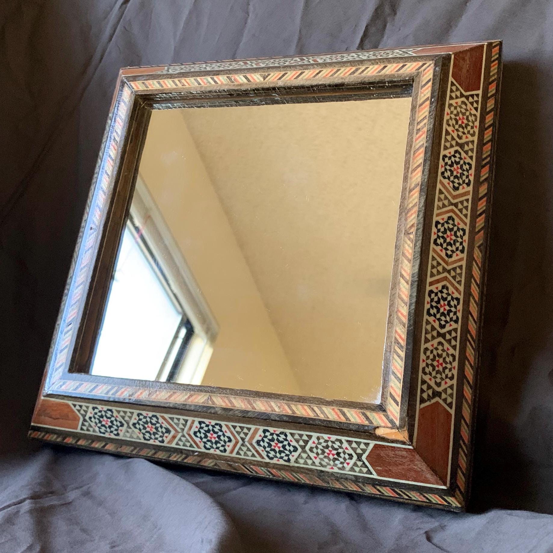 Wall Mirror Wood Inlay - Etsy