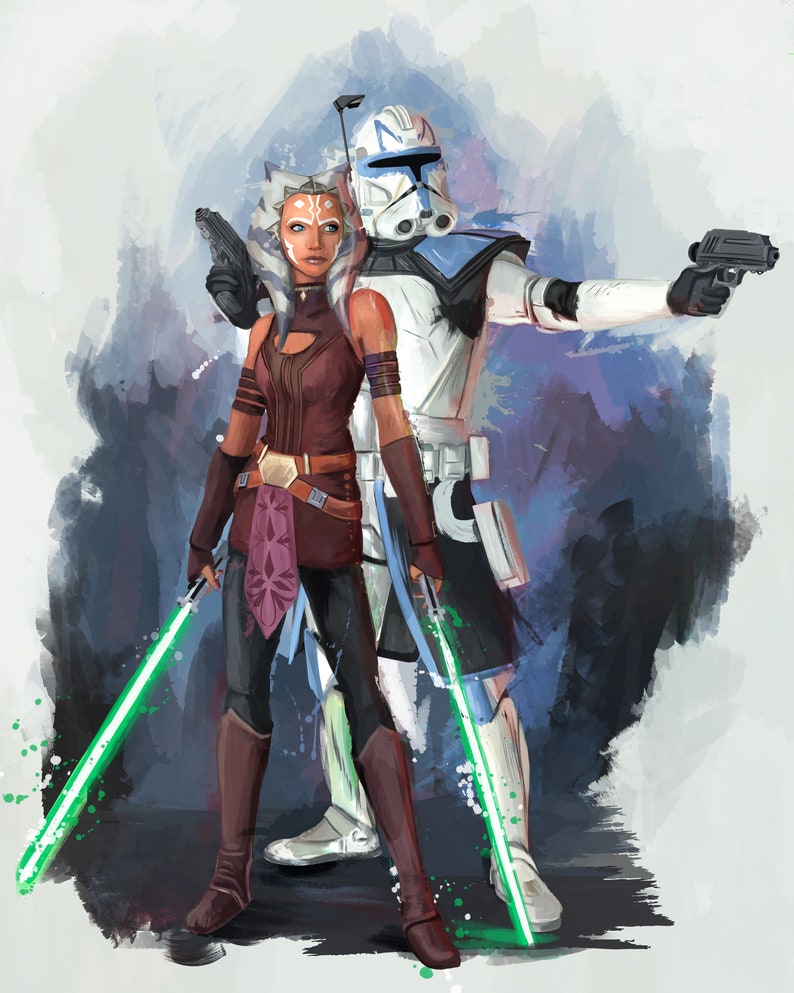 Ahsoka & Rex LIMITED EDITION 16x20 Glossy ArtistSigned Etsy