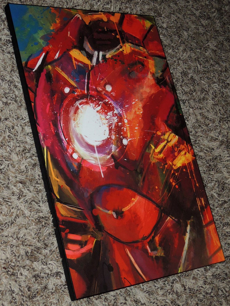 Invincible Iron Man WOOD Art Panel 11x17 Abstract Art Etsy