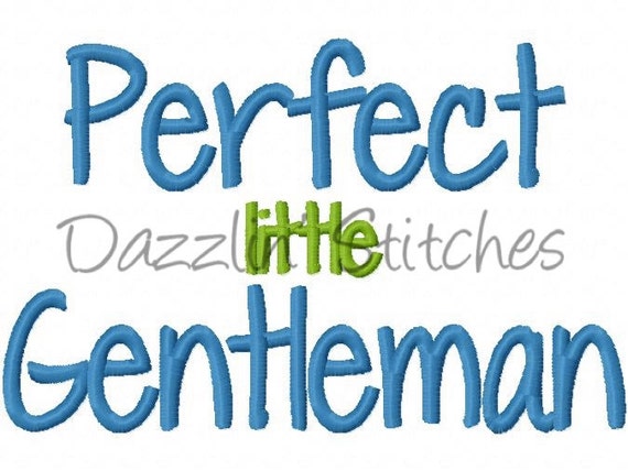 Perfect Little Gentleman Embroidery Design Applique Design - Etsy
