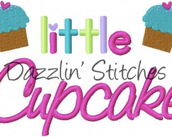 Little Cupcake Girl Embroidery Design Cute Little Girl Design Digital Instant Download 4x4, 5x7 and 6x10
