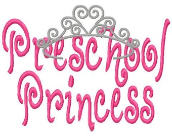 Kindergarten Princess Crown Stickerei Design Digital sofortiges Download 4 x 4 und 5 x 7