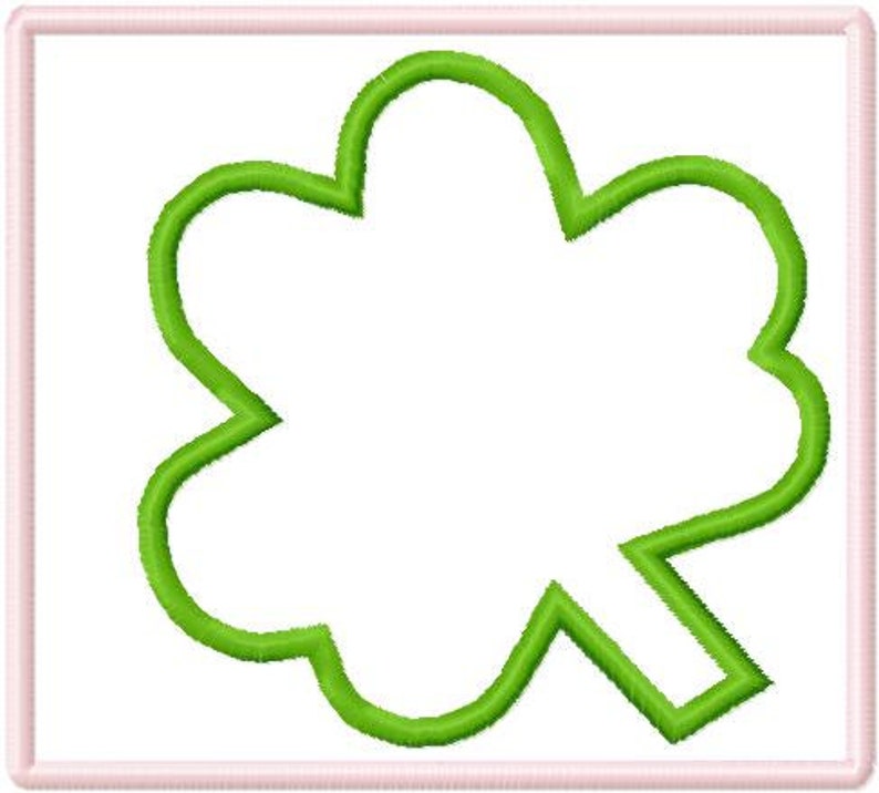 St. Patrick's Day Shamrocks in a Box Applique Design Digital Instant Download 4x4 and 5x7 image 1