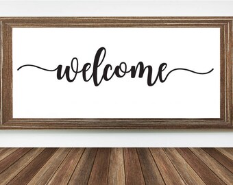 Home Decor Hi Welcome Sign Entryway Wall Art Pink Grey Etsy