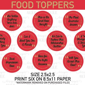 The Bachelorette TV Show Watch Party Printables; Bachelorette Show ...