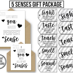 5 Senses Gift Tags Cards & Ideas for Moms Gift for Mom 