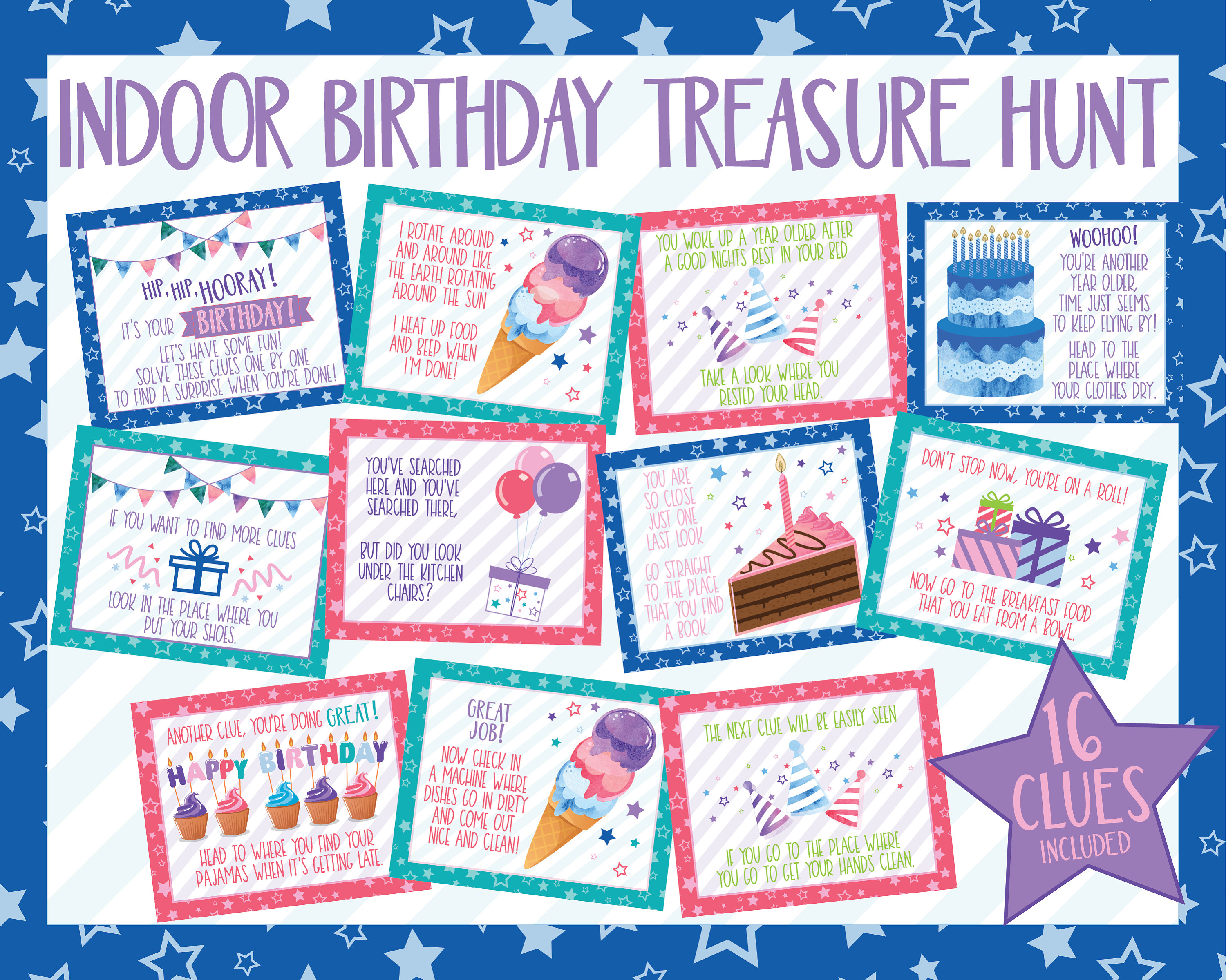 Birthday treasure hunt clues deals