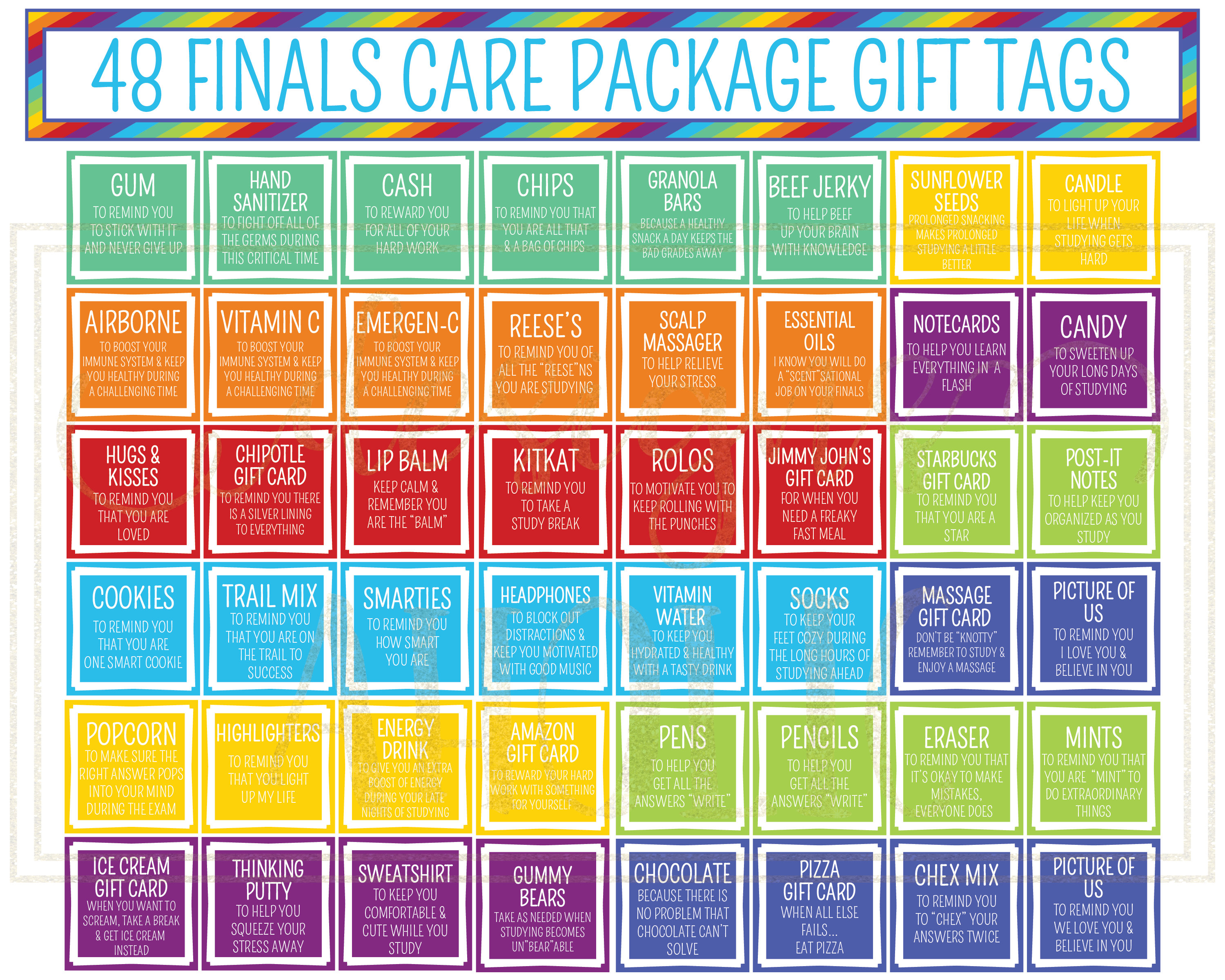 Finals Survival Kit Printables Printable Templates