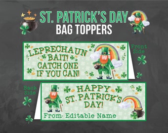 St. Patrick's Day Bag Topper - St. Patrick's Day Gift Tag - Leprechaun Bait Bag Topper - Leprechaun Bait Gift Tag - St. Patrick's Day Treat