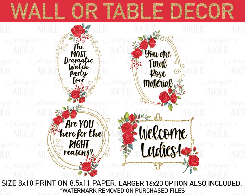 The Bachelor TV Show Watch Party Printables Bachelor Show - Etsy