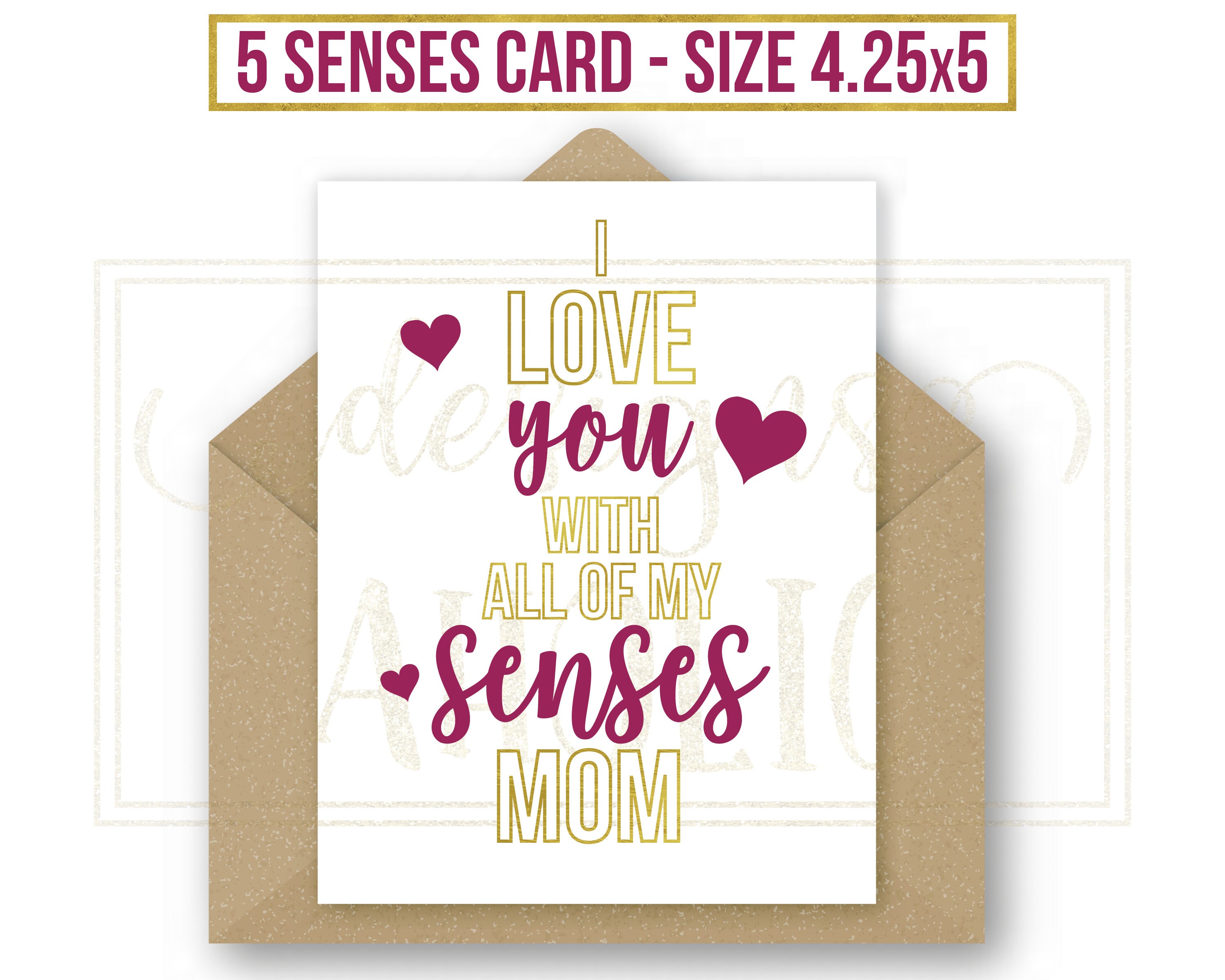 Five Senses Gift Tags for Her, Mother's Day, Birthday, Printable DIY Gift  for Mom, Present From Kids, Unique Gif, Instant Download MD001 