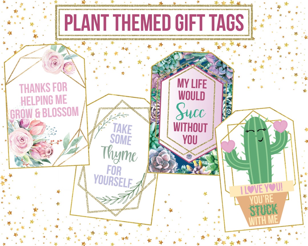 Plant Themed Gift Tags Flower Gift Tags Succulent Gift Tags Etsy