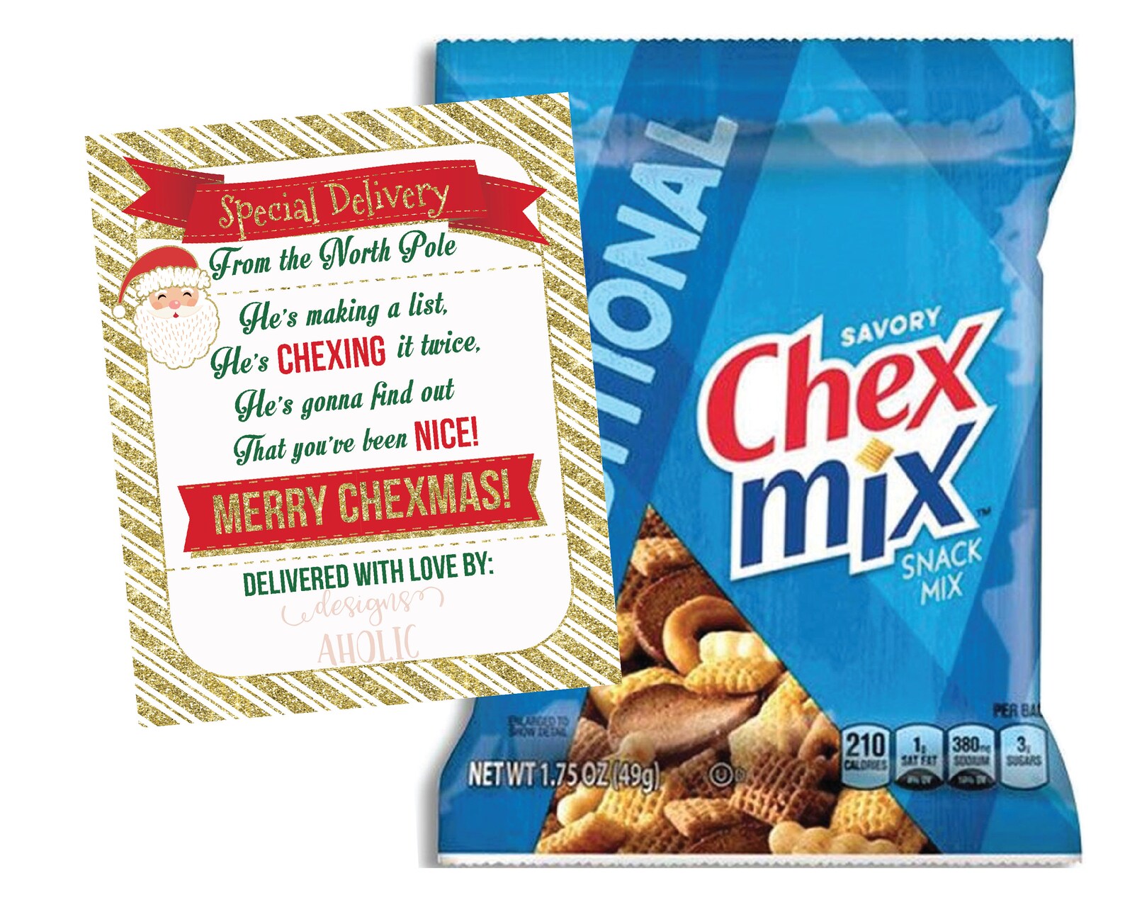 Chex Mix Christmas Gift Tag Chex Mix Gift Tag Chex Etsy