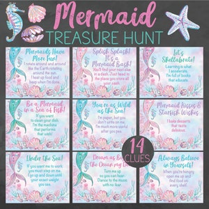 Mermaid Treasure Hunt - Mermaid Scavenger Hunt - Mermaid Party ...