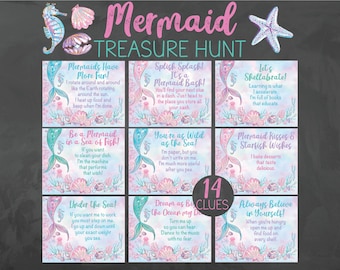 Mermaid Treasure Hunt - Mermaid Scavenger Hunt - Mermaid Party - Mermaid Birthday Games - Mermaid Party Printables - Mermaid Themed Hunt