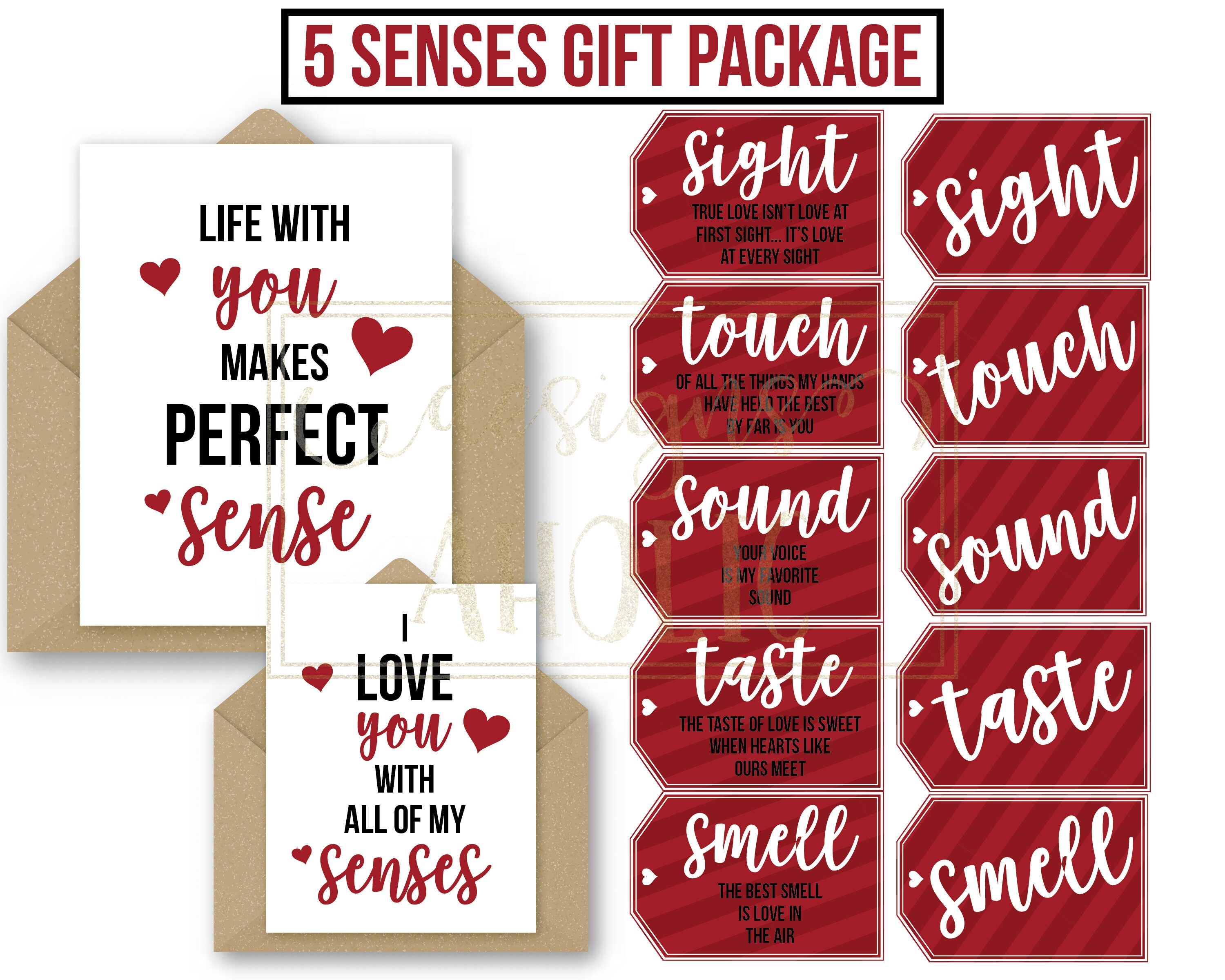 5 Senses Gift Tags Cards & Ideas Gift for Boyfriend | Etsy