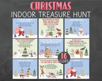 NEW Indoor Christmas Treasure Hunt - Indoor Christmas Scavenger Hunt - Christmas Game - Kids Christmas Activity - Christmas Advent Activity
