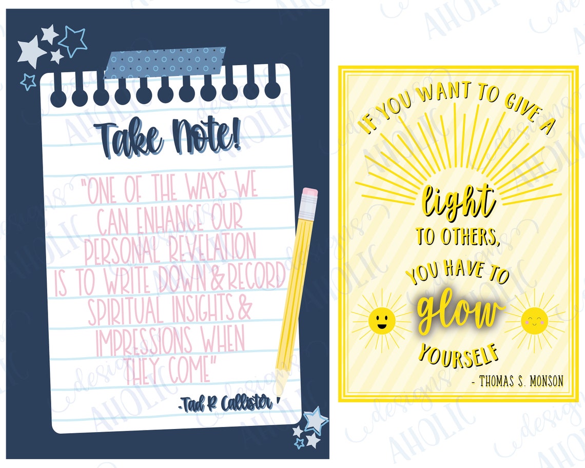 20 LDS Lesson Handouts Young Women's Lesson Handouts Etsy