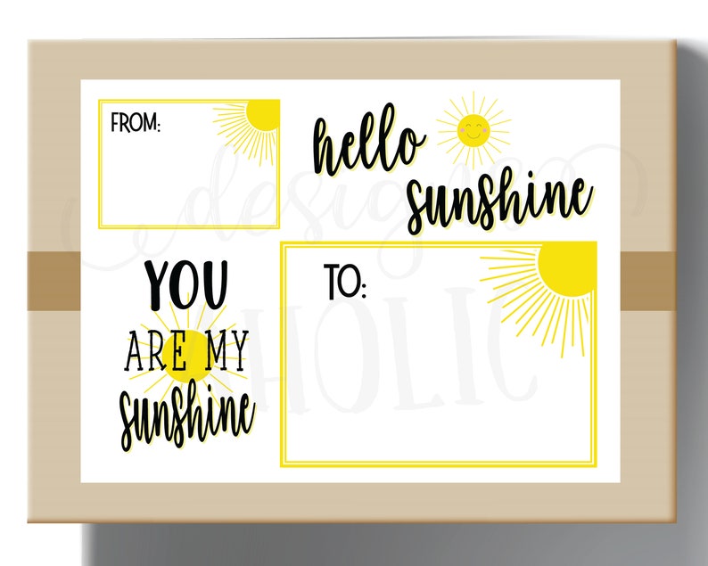 sunshine box printables address label sunshine care etsy