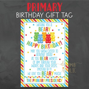 Etiqueta de regalo de cumpleaños principal ositos de goma - regalo de cumpleaños principal imprimible - etiqueta de regalo de caramelo de cumpleaños principal - regalo de oso gomoso de cumpleaños principal
