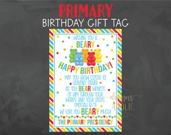 Etiqueta de regalo de cumpleaños principal ositos de goma - regalo de cumpleaños principal imprimible - etiqueta de regalo de caramelo de cumpleaños principal - regalo de oso gomoso de cumpleaños principal