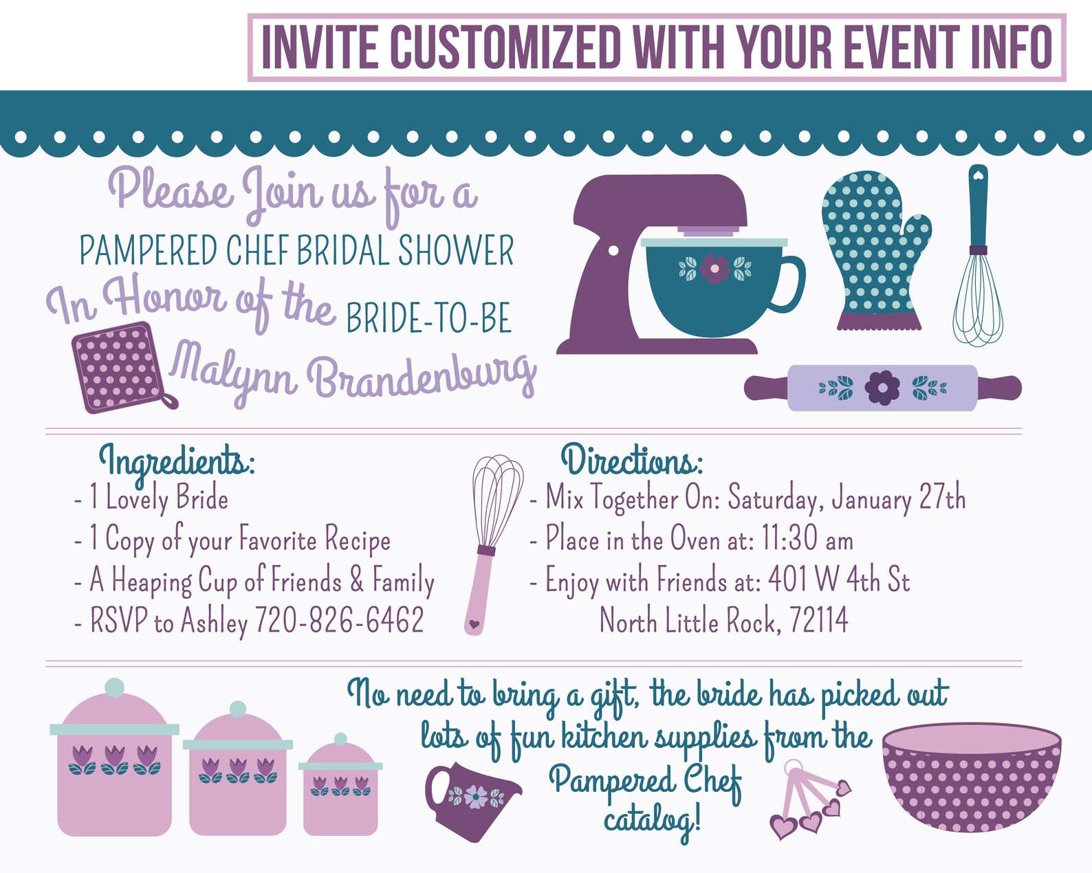 Pampered Chef Bridal Shower Party Package Printables Etsy