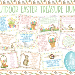 Outdoor Easter Scavenger Hunt For Kids Easter Egg Hunt Clues Etsy