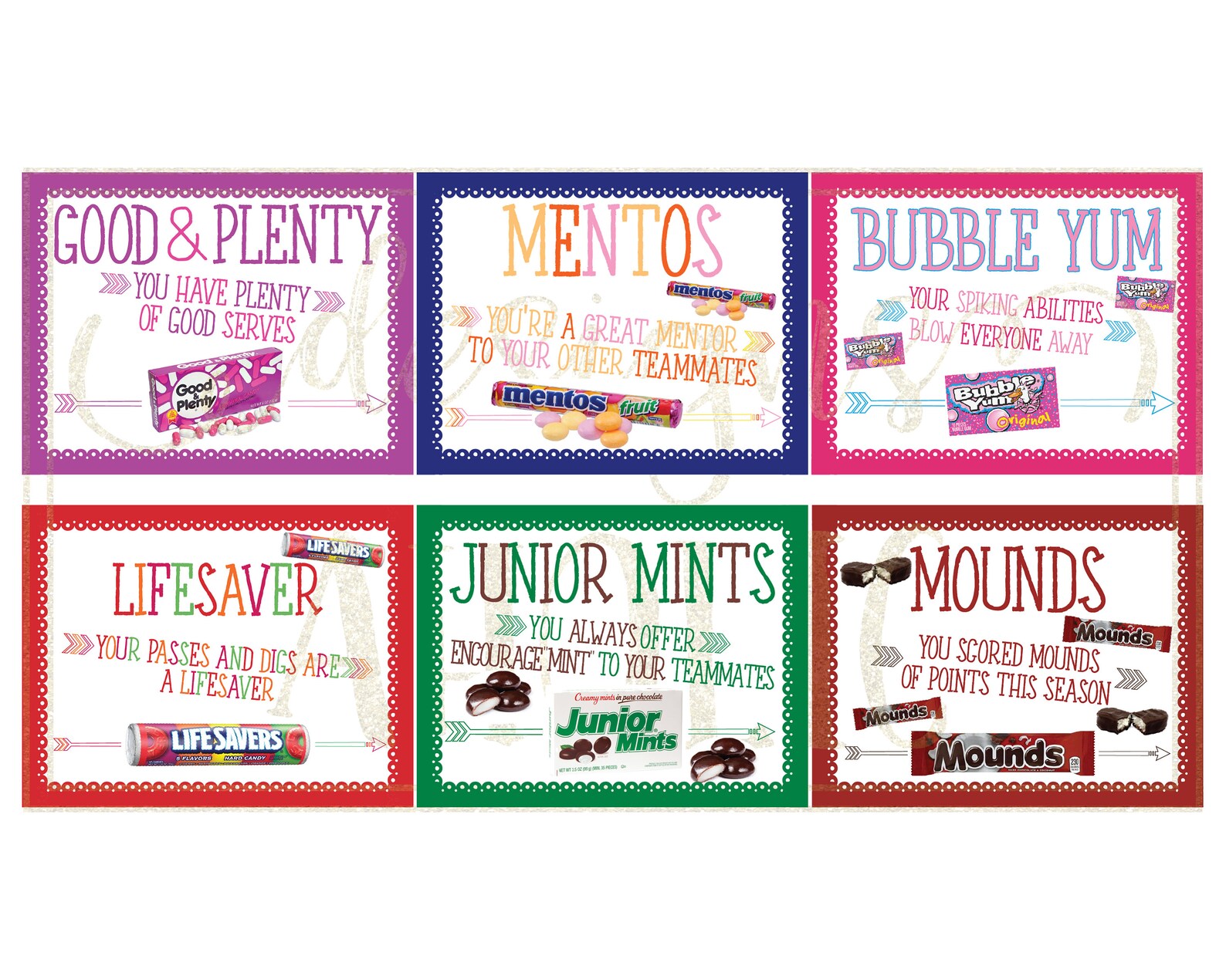 38 Volleyball Team Candy Bar Award Certificates Volleyball Etsy