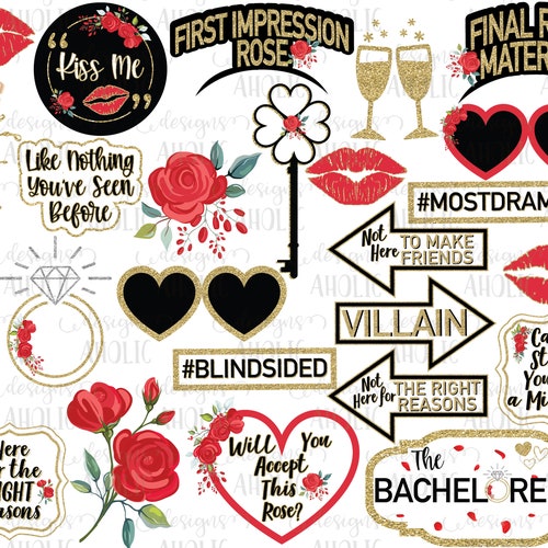 The Bachelorette TV Show Watch Party Photo Booth Printables - Etsy