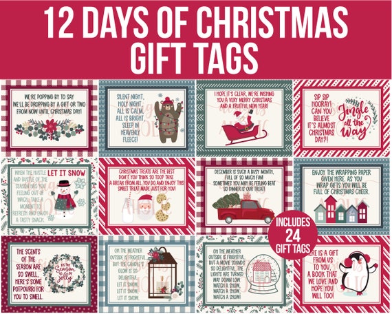 CHRISTMAS HOLIDAY, 12 Days of Christmas Gift Tags