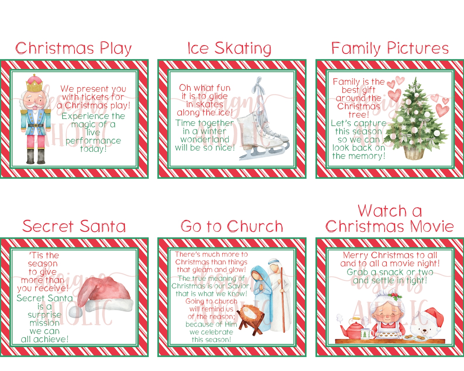 Christmas Advent Activity Cards Christmas Advent Activity Etsy