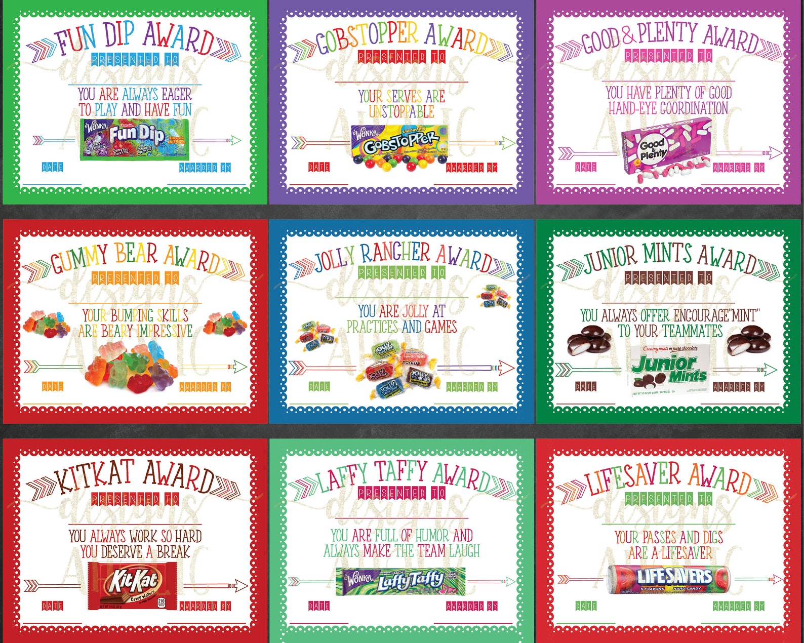 38 Volleyball Candy Bar Award Certificates Volleyball Candy Etsy