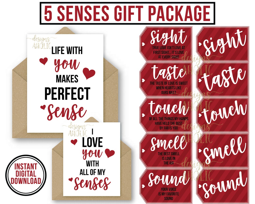 5 Senses Gift Tags Cards and Ideas Gift for Boyfriend picture