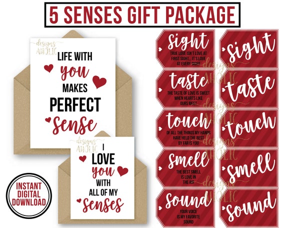 5 Senses Gift Tags Cards & Ideas Gift For Boyfriend - Etsy